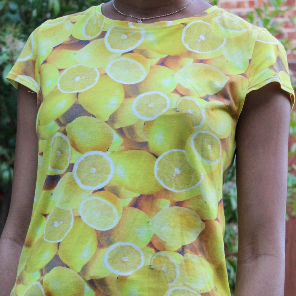 Alice + Olivia Lemon Shirt with Back Zip